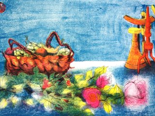 020 - Cesto e Fiori  (Basket and Flowers ) - cm. 50x70 - Litografia (Lithography)
